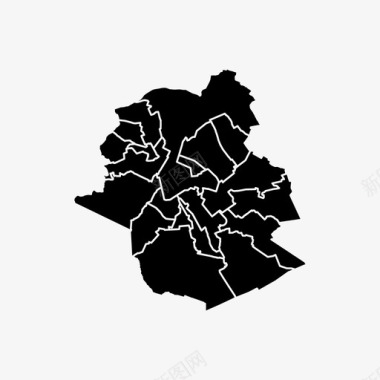 布鲁塞尔行政部比利时城市地图图标图标