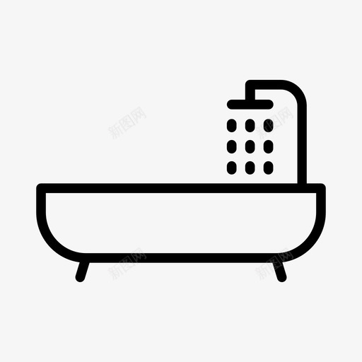浴缸洗澡浴室图标svg_新图网 https://ixintu.com 杂项 洗澡 浴室 浴缸 淋浴