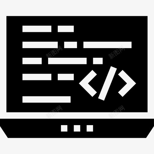 编程代码编码图标svg_新图网 https://ixintu.com 代码 开发 笔记本电脑 编码 编程 网页设计开发字形