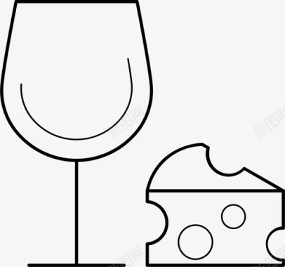 酒和奶酪葡萄酒和奶酪喝图标图标