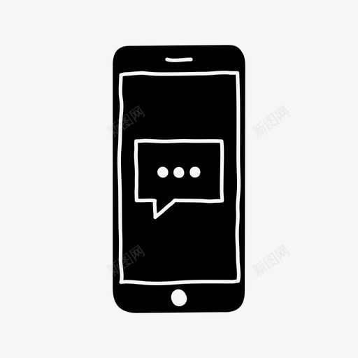 iphone消息聊天设备图标svg_新图网 https://ixintu.com iphone消息 屏幕 聊天 设备