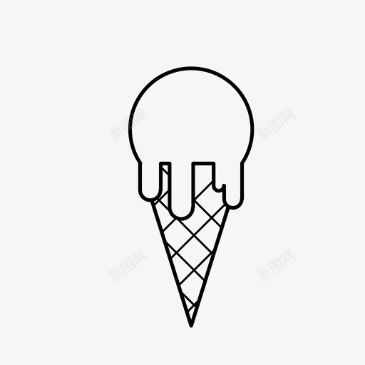 冰淇淋筒吃食物图标svg_新图网 https://ixintu.com 冰淇淋 冰淇淋筒 吃 零食 食物