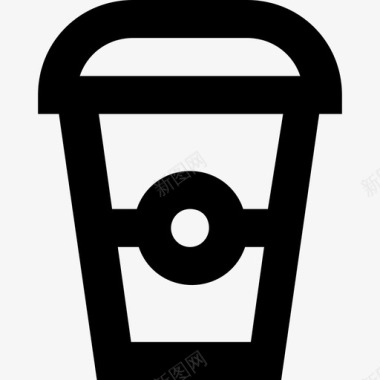 咖啡杯冷咖啡一次性杯图标图标