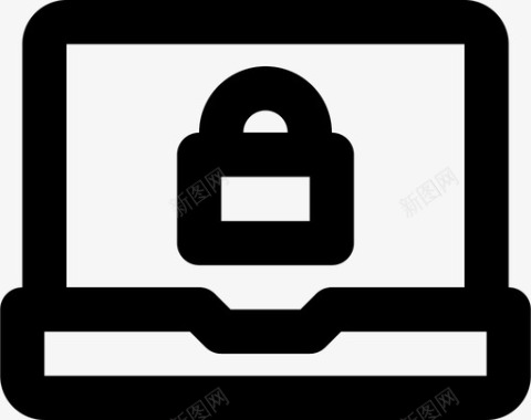 笔记本电脑加密保护安全图标图标