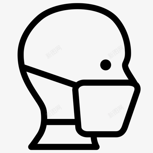 面罩传染性医院图标svg_新图网 https://ixintu.com 传染性 医院 卫生 头部 感染 防护 面罩