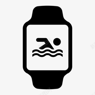 游泳苹果手表健身跟踪图标图标