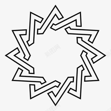 星形阿拉伯花纹装饰图标图标