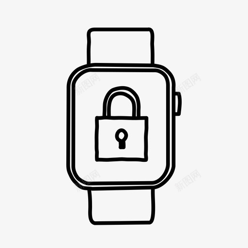 苹果手表锁苹果手表设备图标svg_新图网 https://ixintu.com 屏幕 手绘 苹果手表 苹果手表锁 设备