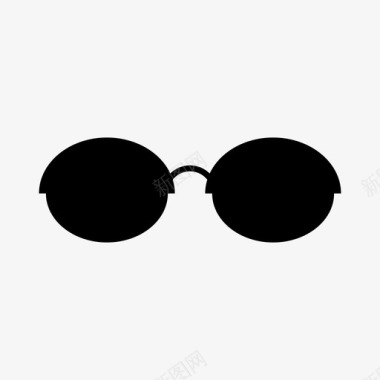 椭圆形眼镜眼镜时尚图标图标