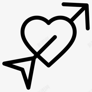 心形箭头爱情爱情箭头图标图标