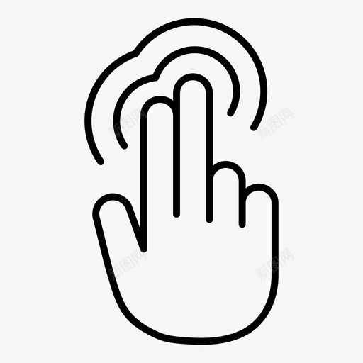 两个手指双击手势触摸图标svg_新图网 https://ixintu.com 两个手指双击 手势 触摸