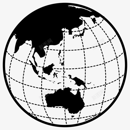 世界地球仪亚洲澳大利亚图标svg_新图网 https://ixintu.com 世界地球仪 亚洲 地图 地球 澳大利亚