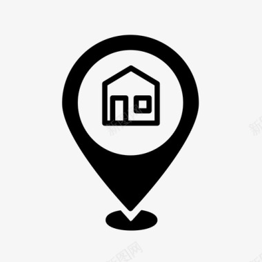 房屋定位销地理位置地理标记图标图标