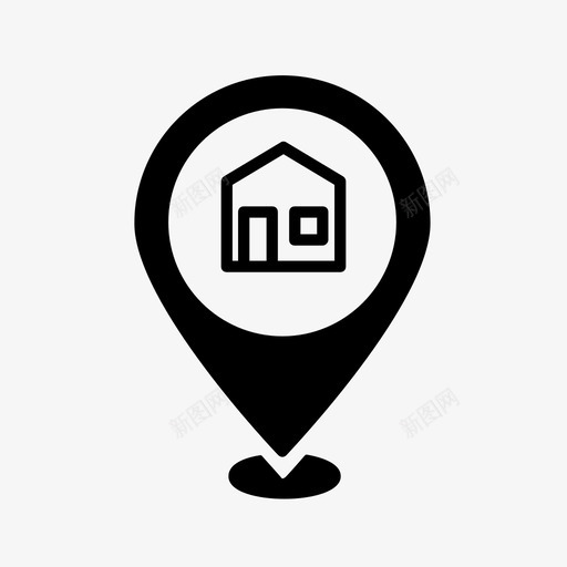 房屋定位销地理位置地理标记图标svg_新图网 https://ixintu.com 住宅 地图标识 地理位置 地理标记 房屋定位销