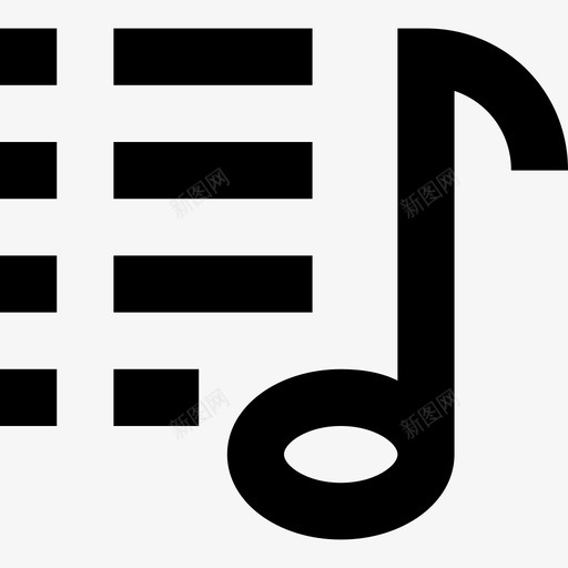 音乐播放列表第八个音符歌词图标svg_新图网 https://ixintu.com lineessentials图标集 quaver 歌词 第八个音符 音乐播放列表 音乐音符
