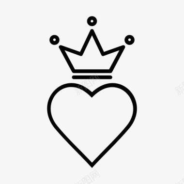 皇冠之心爱情情人节图标图标