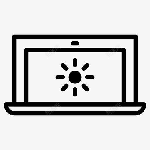 笔记本电脑亮度笔记本图标设置svg_新图网 https://ixintu.com 笔记本图标设置 笔记本电脑亮度