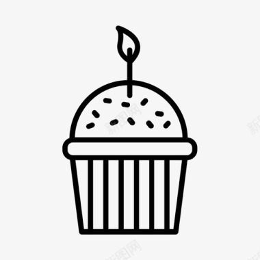 纸杯蛋糕生日生日蛋糕图标图标