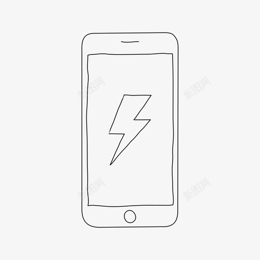 iphone闪电充电设备图标svg_新图网 https://ixintu.com iphone闪电 充电 屏幕 设备 闪电