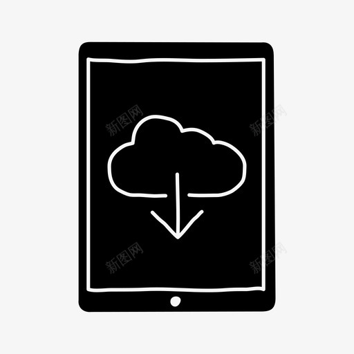 ipad云设备icloud图标svg_新图网 https://ixintu.com icloud ipad云下载 屏幕 设备