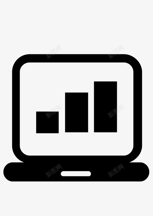 增长条形图购物车图标svg_新图网 https://ixintu.com 信息图表 增长 条形图 笔记本电脑 购物车