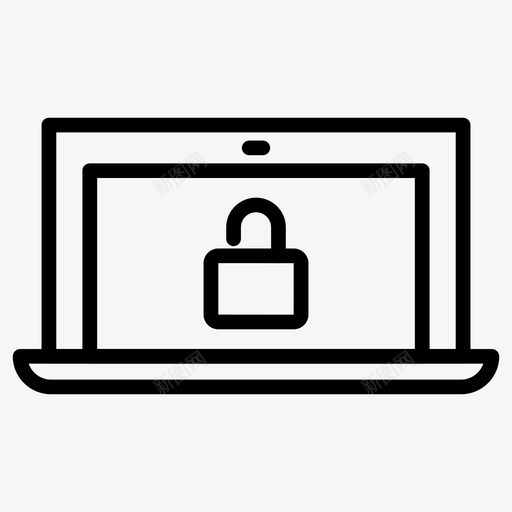 笔记本电脑解锁笔记本图标设置svg_新图网 https://ixintu.com 笔记本图标设置 笔记本电脑解锁
