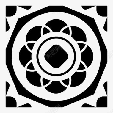 几何图案背景瓷砖图标图标