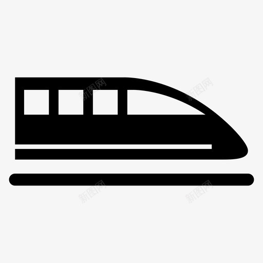 列车子弹头快速图标svg_新图网 https://ixintu.com 列车 列车运动 子弹头 快速 车辆 速度
