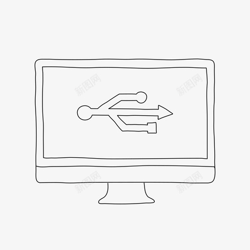 桌面usb设备屏幕图标svg_新图网 https://ixintu.com usb连接 屏幕 桌面usb 设备