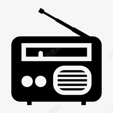 收音机媒体旧收音机图标图标