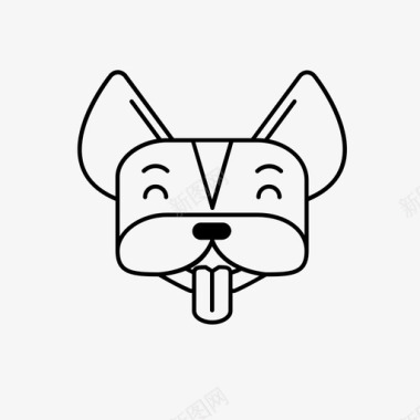 快乐法语狗表情符号图标图标