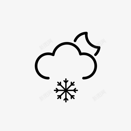 下雪夜晚天气图标svg_新图网 https://ixintu.com 下雪 夜晚 天气