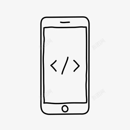 iphone编码设备手绘图标svg_新图网 https://ixintu.com iphone编码 屏幕 手绘 设备