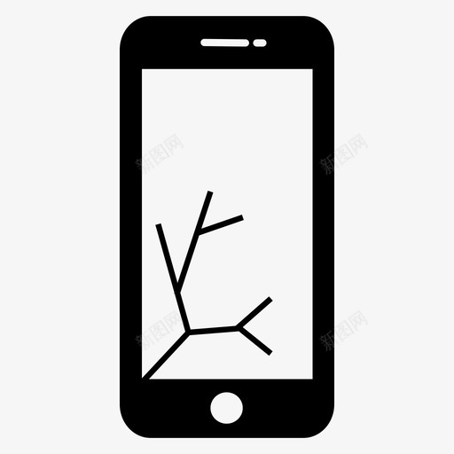 坏了的iphone坏了的屏幕图标svg_新图网 https://ixintu.com 坏了的 坏了的iphone 坏了的技术 屏幕 智能手机