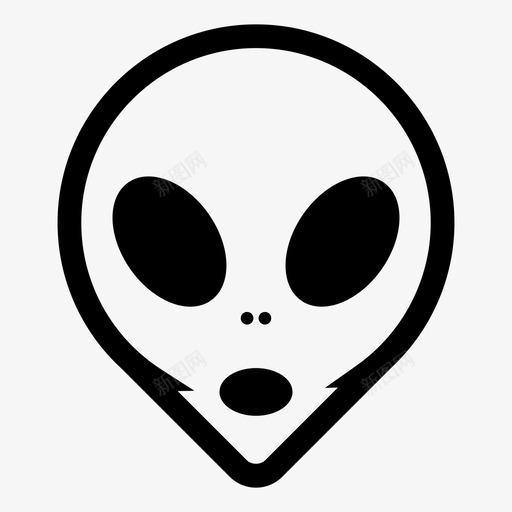 外星人表情符号头部图标svg_新图网 https://ixintu.com 外星人 外星人表情 头部 惊喜表情 空间 表情符号