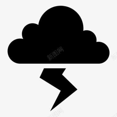 闪电坏天气云图标图标