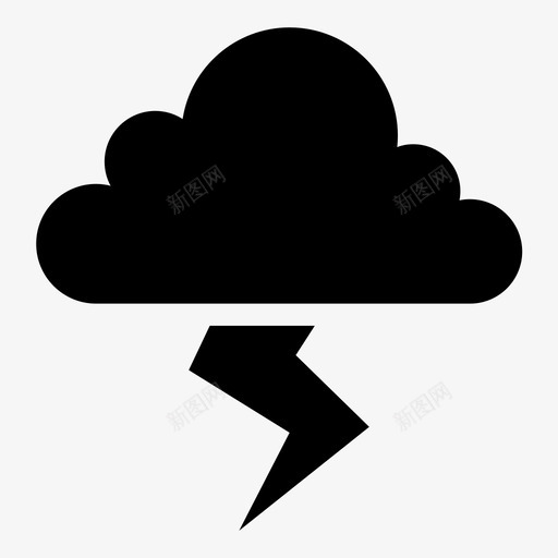 闪电坏天气云图标svg_新图网 https://ixintu.com 云 坏天气 闪电 雷声 预报 风暴