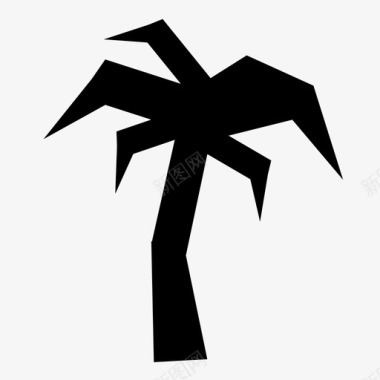 棕榈树海滩椰子图标图标