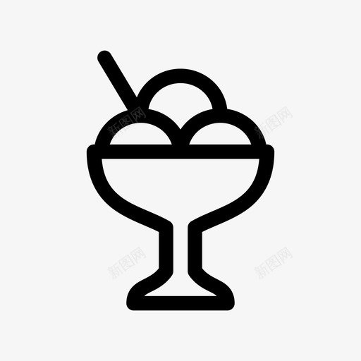 冰淇淋甜点吃玻璃杯图标svg_新图网 https://ixintu.com 冰淇淋甜点 吃 玻璃杯
