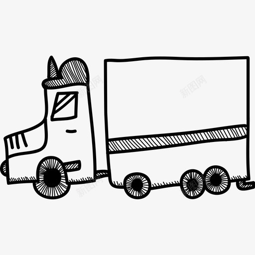 卡车运输运输工具手绘详图图标svg_新图网 https://ixintu.com 卡车运输 手绘详图 运输工具