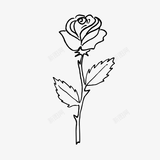 玫瑰花手绘图标svg_新图网 https://ixintu.com 夏天 我妻子的收藏 手绘 植物 玫瑰 花