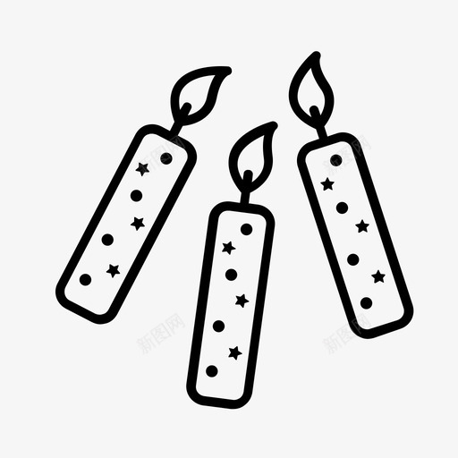 蜡烛生日庆祝图标svg_新图网 https://ixintu.com 复活节 庆祝 派对用品 生日 蜡烛