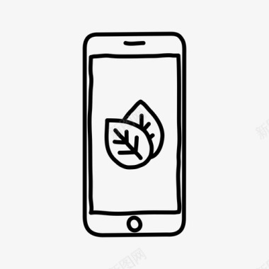 iphone叶子设备手绘图标图标