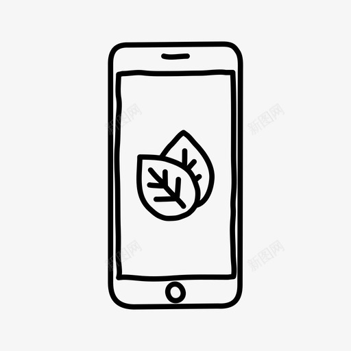 iphone叶子设备手绘图标svg_新图网 https://ixintu.com iphone叶子 屏幕 手绘 设备