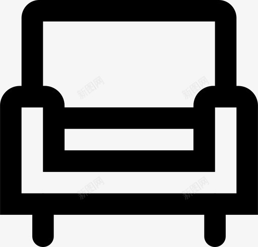 扶手椅物品家具图标svg_新图网 https://ixintu.com 家具 家庭用品 扶手椅 物品