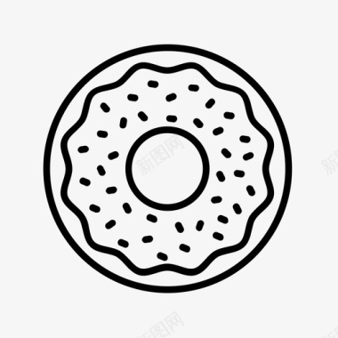 甜甜圈面包房狂欢节图标图标