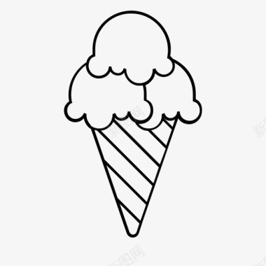 冰淇淋筒甜点图标图标