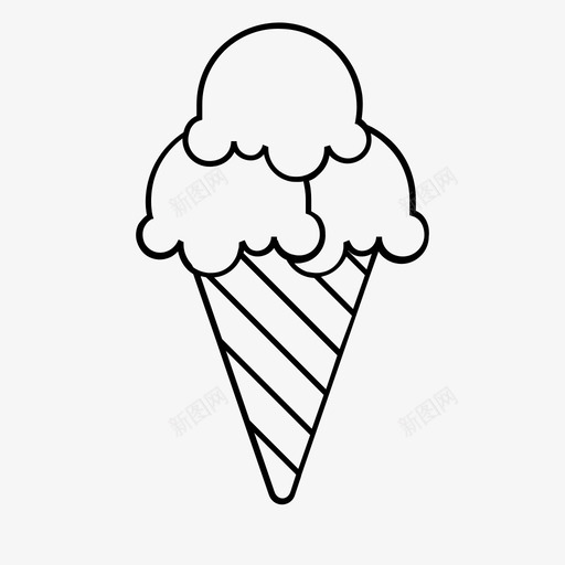 冰淇淋筒甜点图标svg_新图网 https://ixintu.com 冰淇淋筒 甜点