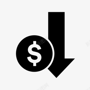 通货膨胀减少美元图标图标