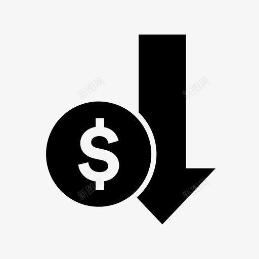 通货膨胀减少美元图标svg_新图网 https://ixintu.com 下降 减少 美元 货币 通货膨胀
